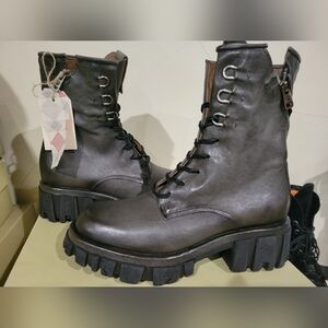 NIB A.S.98 Haider Smoke Gray Chunky Combat Boots 39